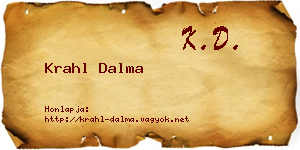 Krahl Dalma névjegykártya
